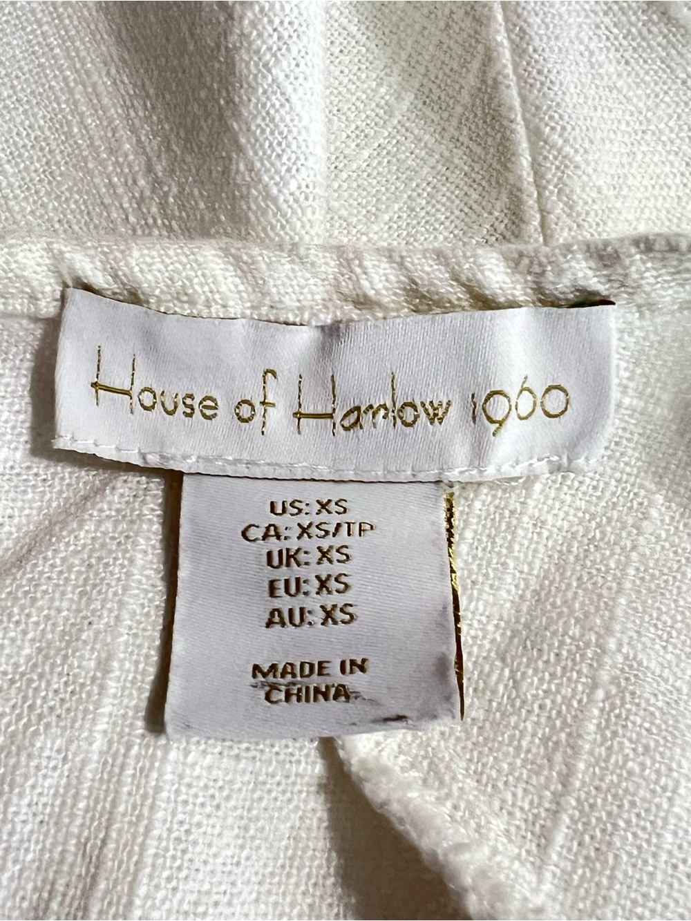 House Of Harlow 1960 Women's White Linen Short Puff Sleeve Crop Top Size XS - Picture 9 of 9